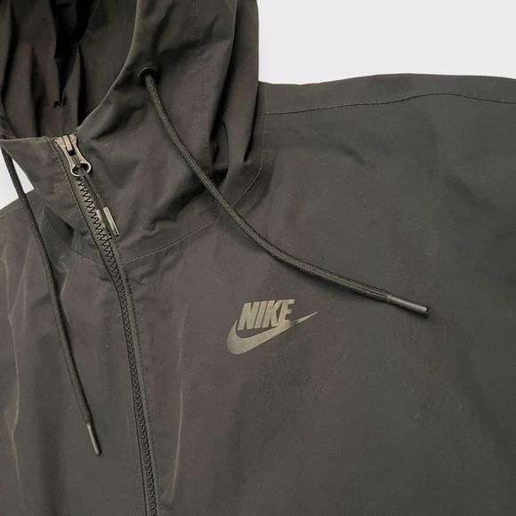 Nike Cargo Parka Small Black Waterproof Long Hooded Rain Jacket Cinch Waist - Picture 6 of 15